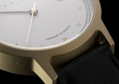 "Optimiste" from Vasco watch collection. Close up.